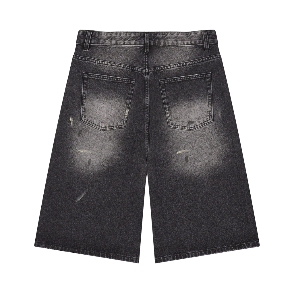 Uplift Men’s Vintage Wash Wide Leg Denim Shorts