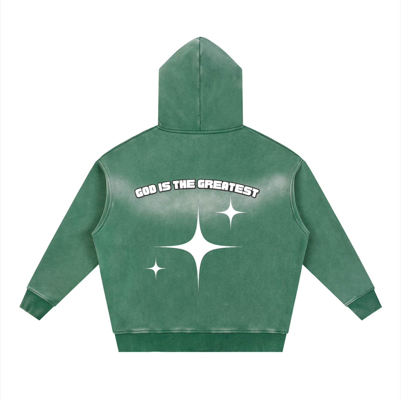 God is the greatest Sun fade Two-way Zipper Boxy Fleece Hoodie