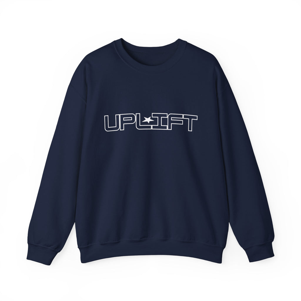 Uplift Crewneck Sweatshirt — Minimal White Logo Star Pullover