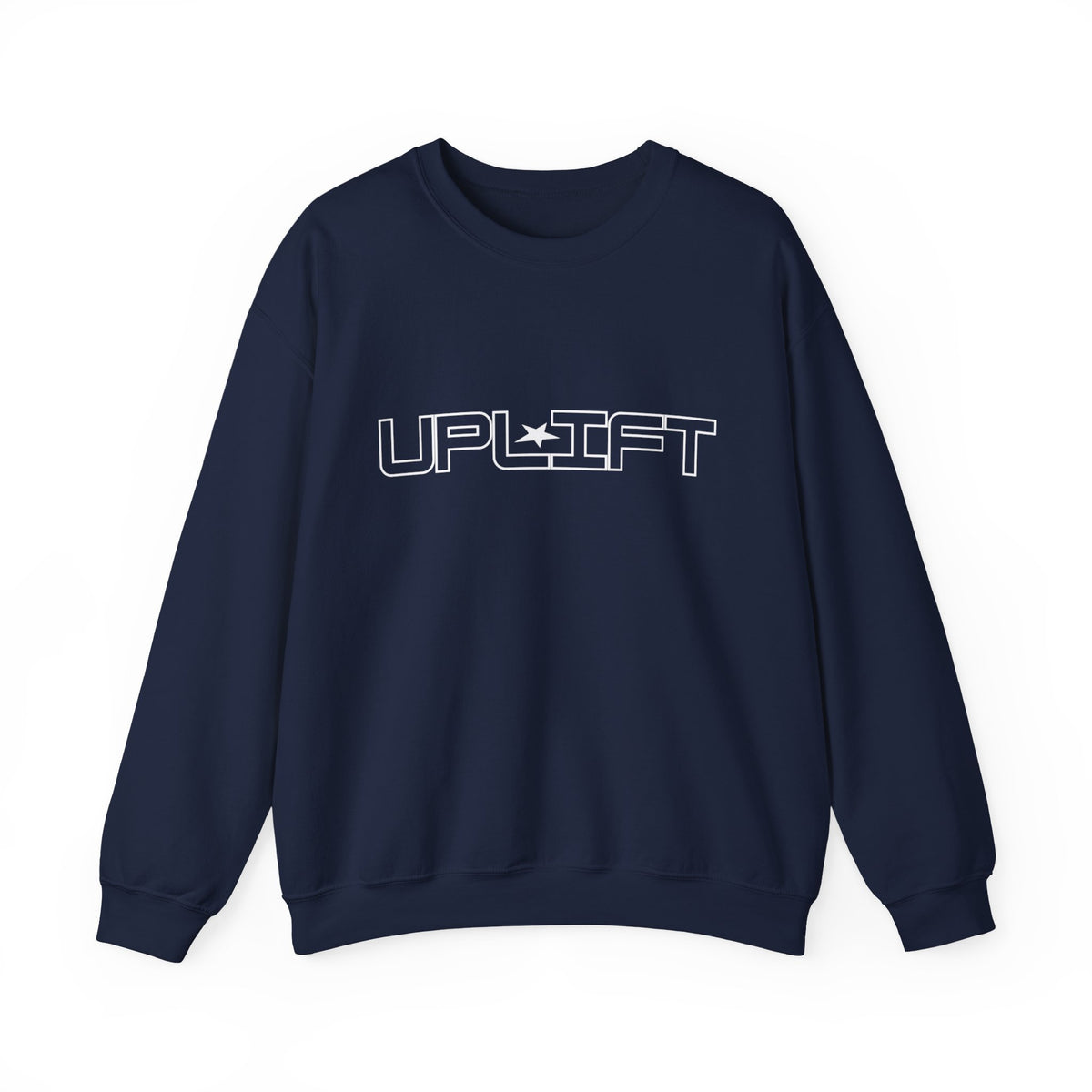 Uplift Crewneck Sweatshirt — Minimal White Logo Star Pullover