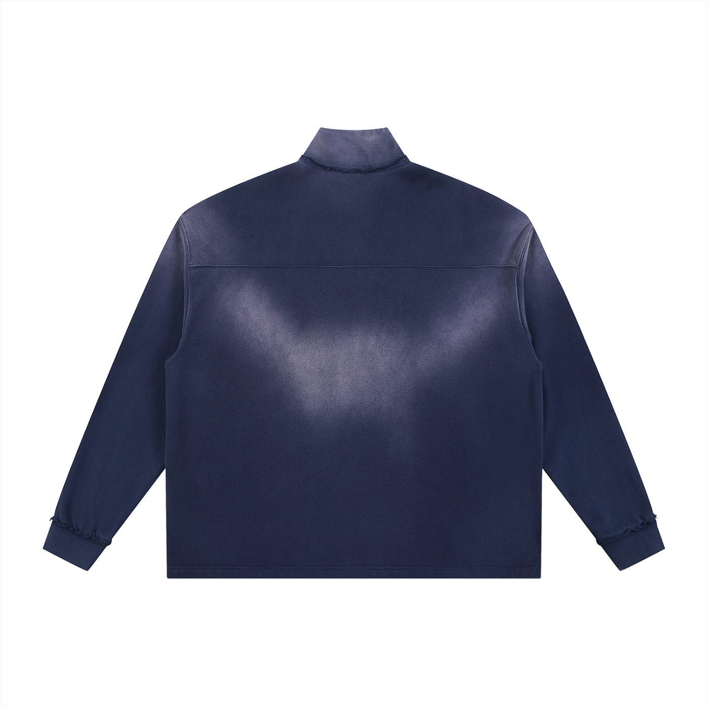GOD IS THE GREATEST Sun Fade Raw Edge Quarter-Zip Sweatshirt