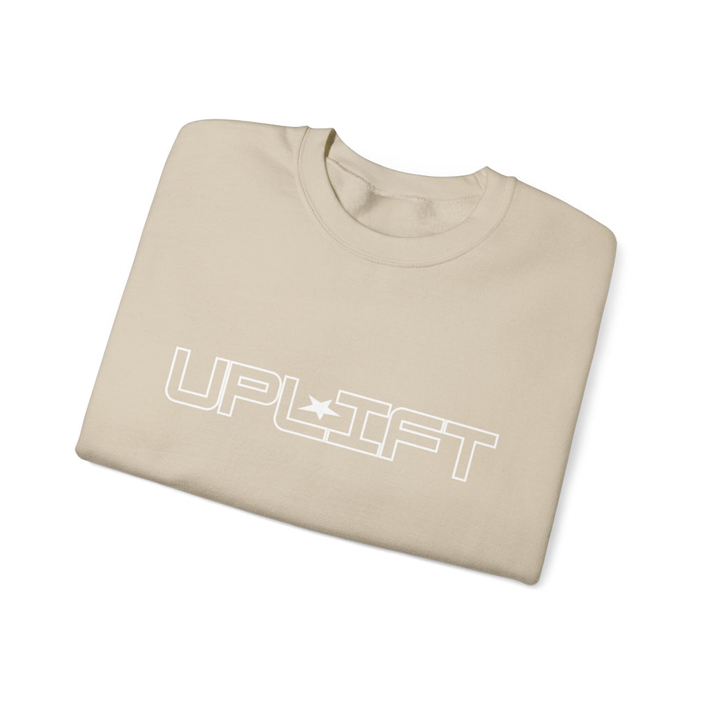 Uplift Crewneck Sweatshirt — Minimal White Logo Star Pullover