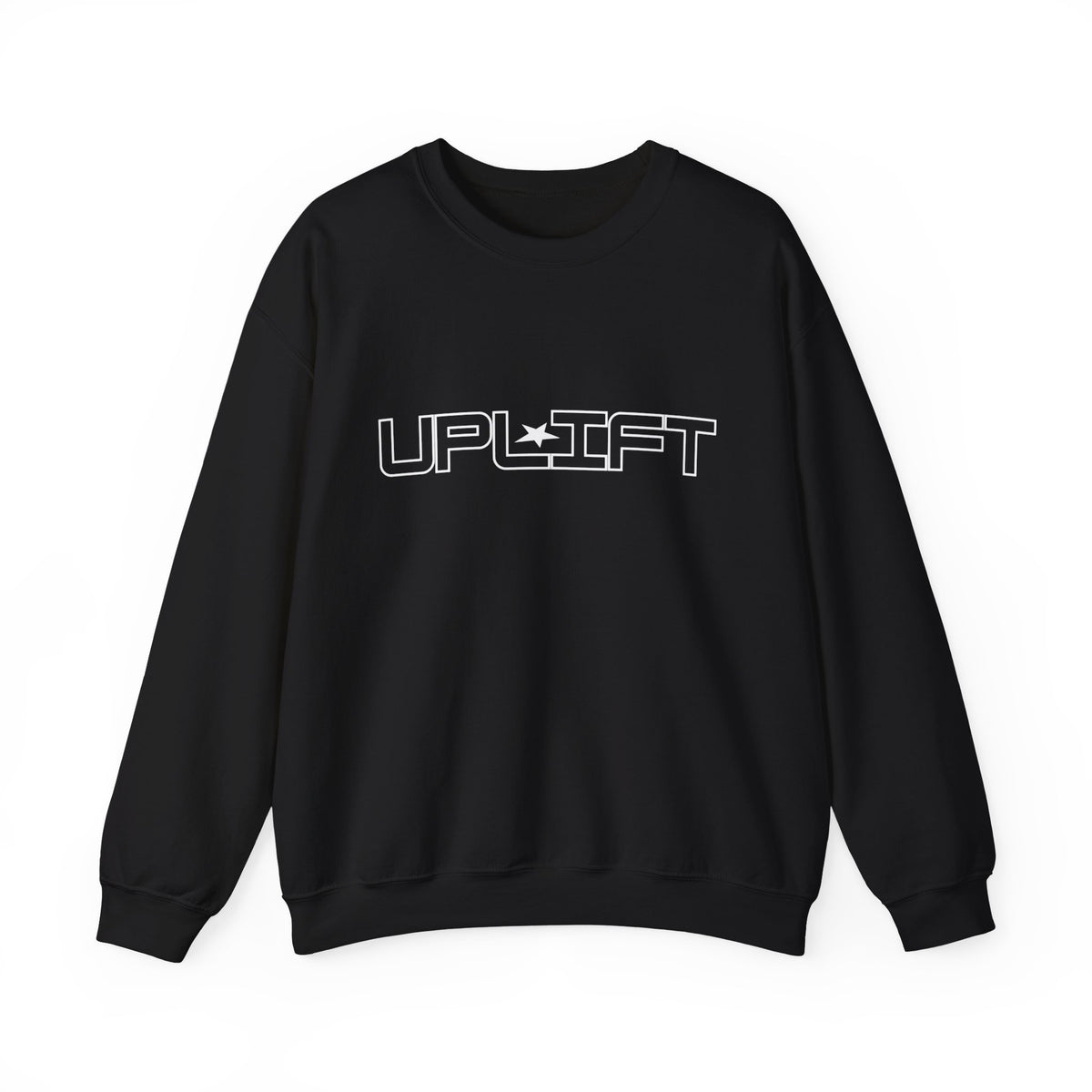 Uplift Crewneck Sweatshirt — Minimal White Logo Star Pullover