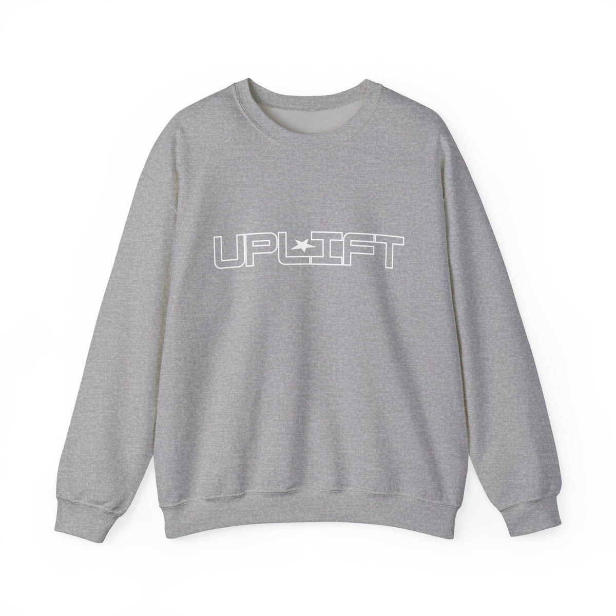 Uplift Crewneck Sweatshirt — Minimal White Logo Star Pullover