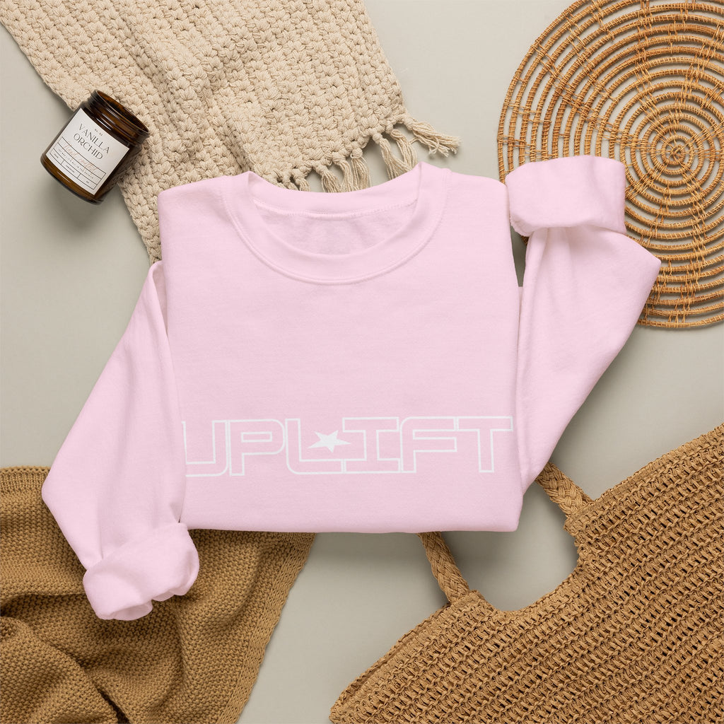 Uplift Crewneck Sweatshirt — Minimal White Logo Star Pullover