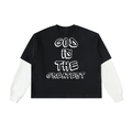 Layered Contrast Sleeve Cotton T-Shirt