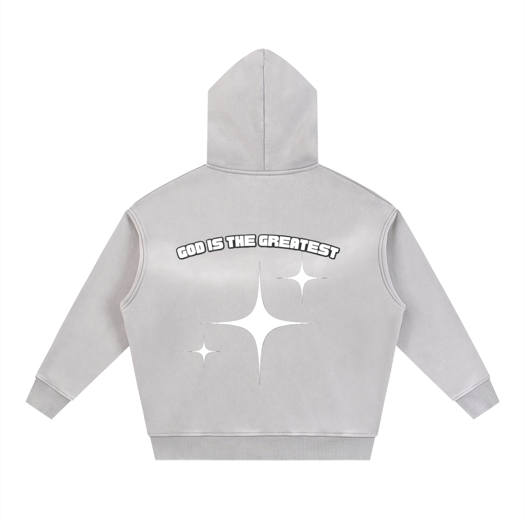 God is the greatest Sun fade Two-way Zipper Boxy Fleece Hoodie