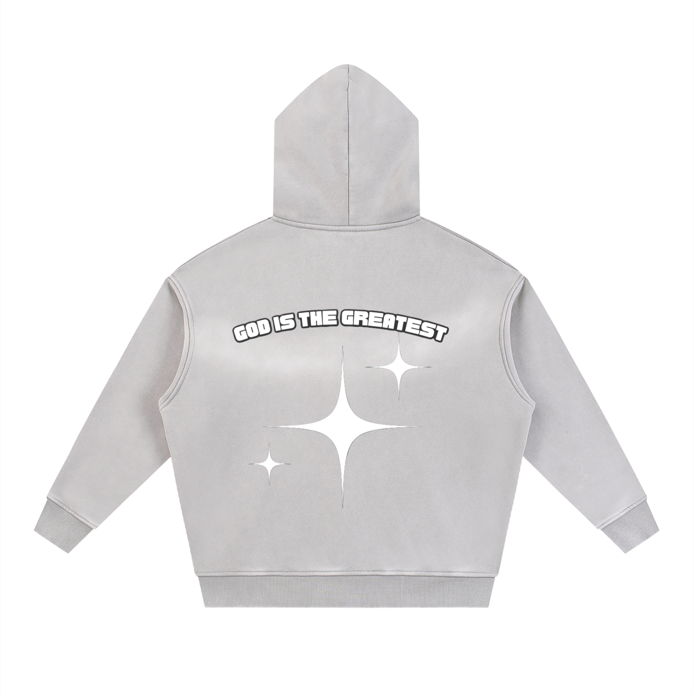 God is the greatest Sun fade Two-way Zipper Boxy Fleece Hoodie