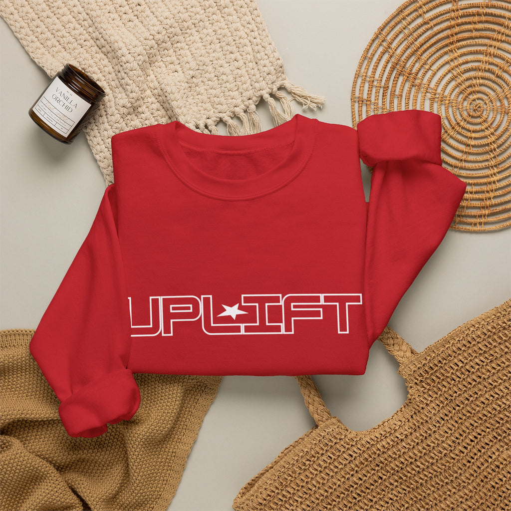 Uplift Crewneck Sweatshirt — Minimal White Logo Star Pullover