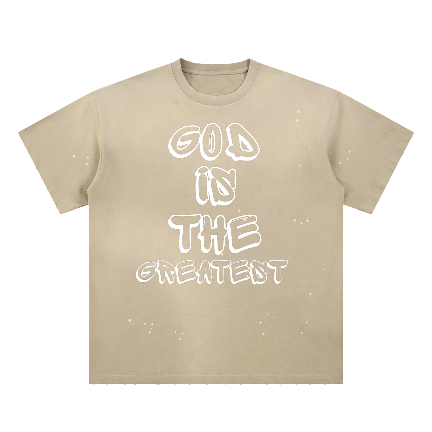 God is the greatest Hand-Frayed Sunfade Paint Splatter T-Shirt
