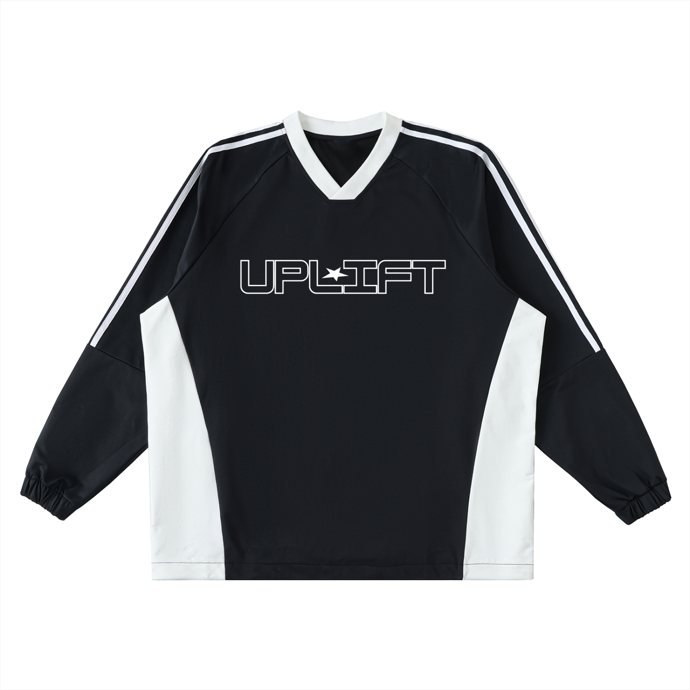 Uplift Color-Block V-Neck Long-Sleeve T-Shirt