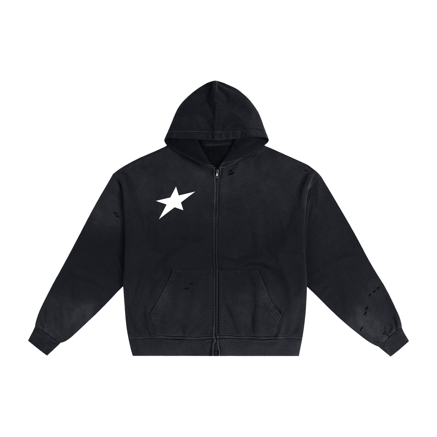 Uplift Hand-Frayed Sunfade Zip Hoodie