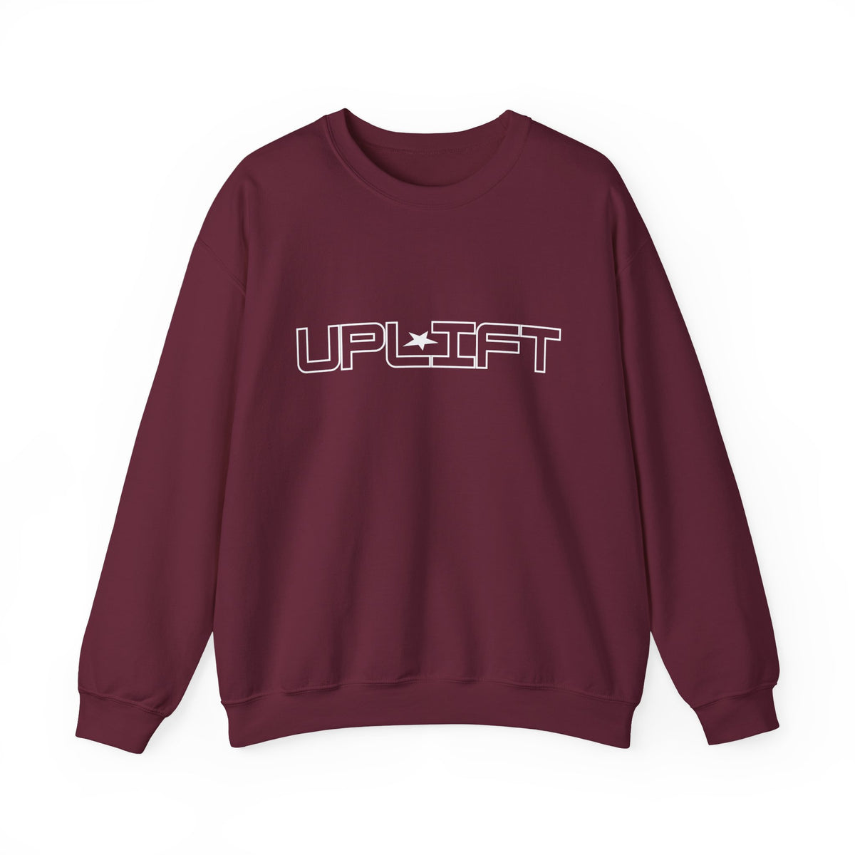 Uplift Crewneck Sweatshirt — Minimal White Logo Star Pullover