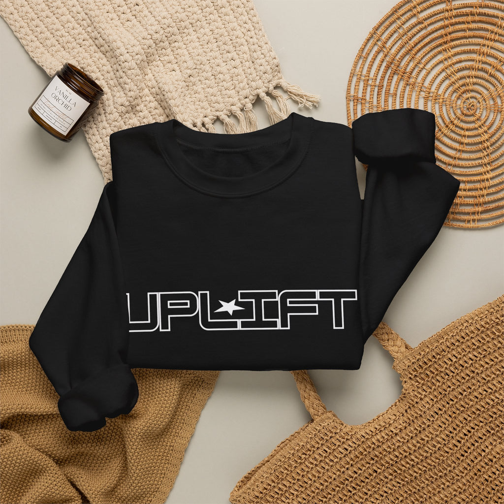Uplift Crewneck Sweatshirt — Minimal White Logo Star Pullover