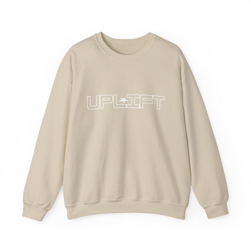 Uplift Crewneck Sweatshirt — Minimal White Logo Star Pullover