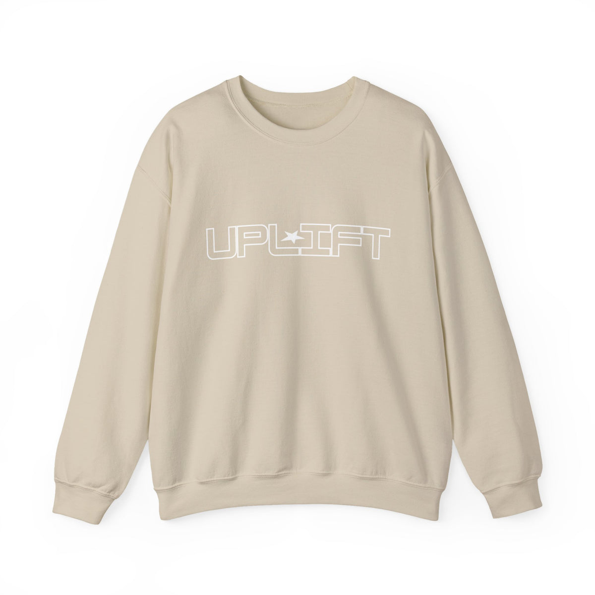 Uplift Crewneck Sweatshirt — Minimal White Logo Star Pullover