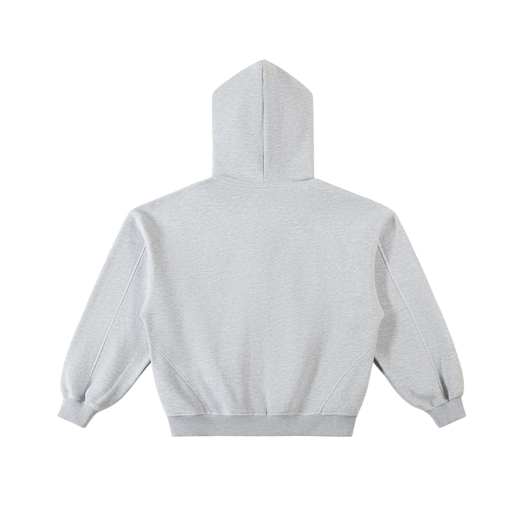 Allah u akbar Contrast-Stitched Boxy Fleece Zip Hoodie