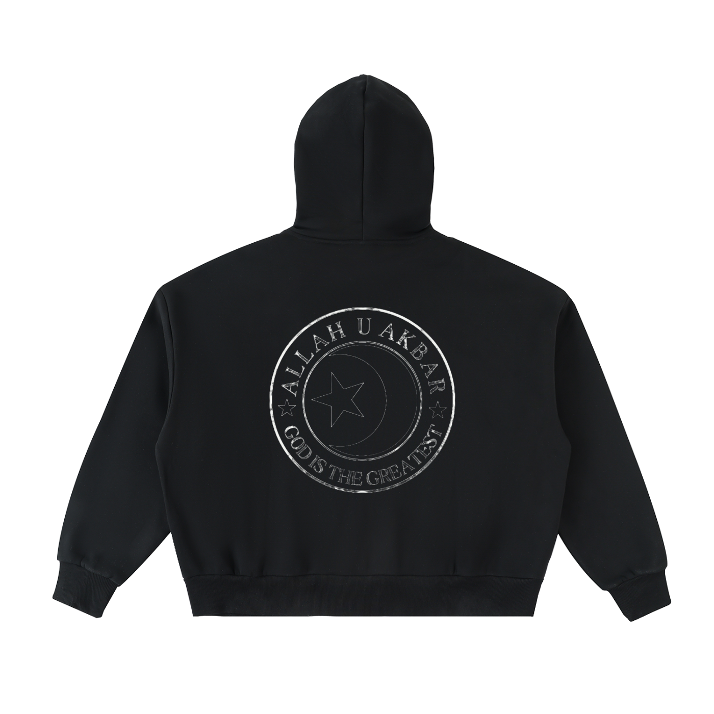 Allah u akbar Fleeced Full-Zip Boxy Hoodie