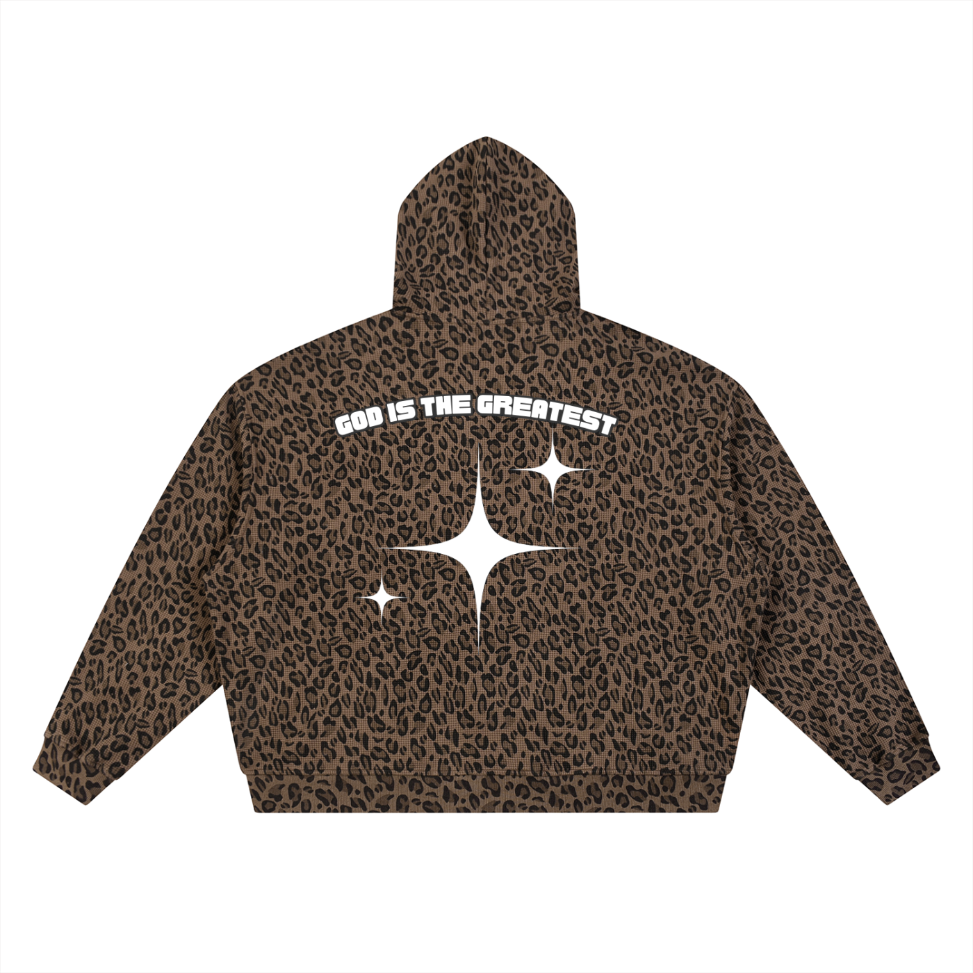 God is the greatest Unisex Leopard Print Waffle Full Zip Hoodie