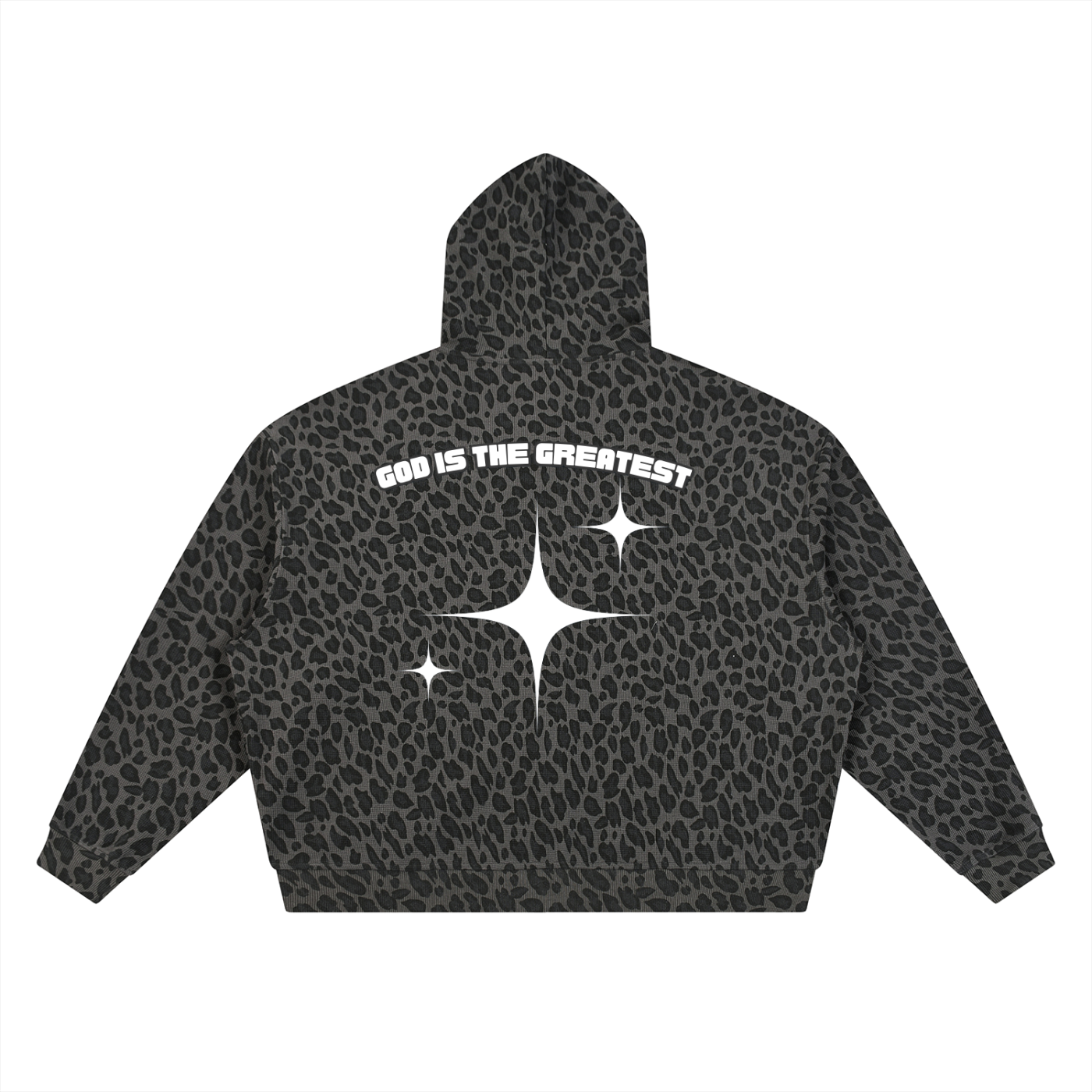 God is the greatest Unisex Leopard Print Waffle Full Zip Hoodie