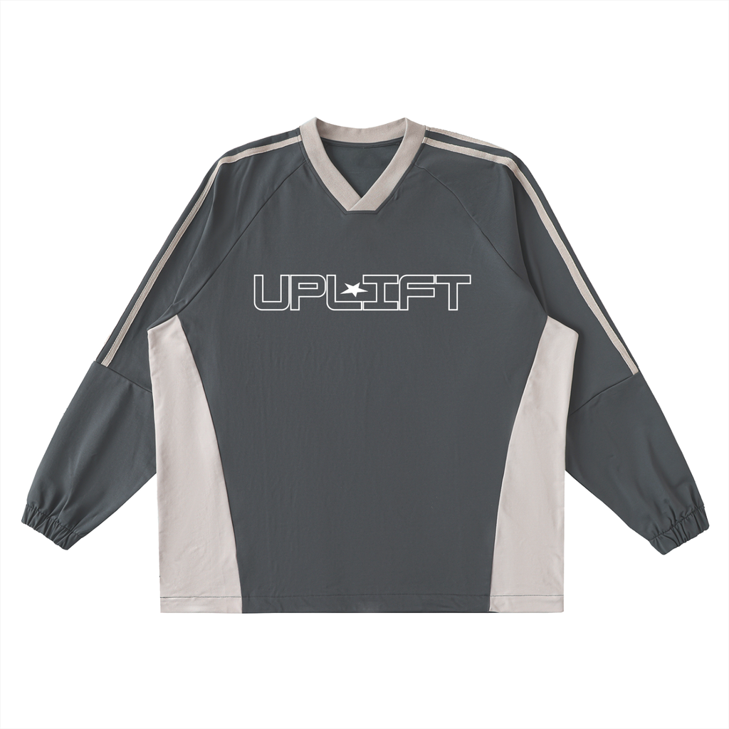 Uplift Color-Block V-Neck Long-Sleeve T-Shirt