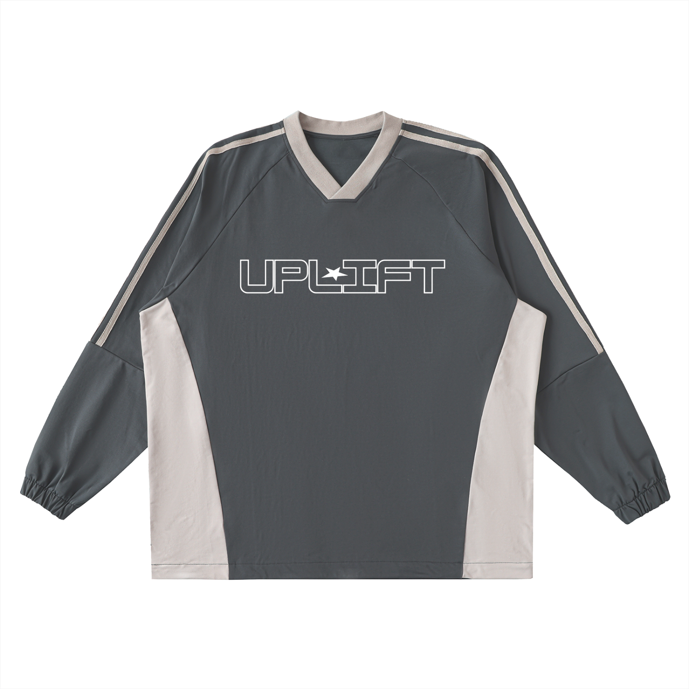 Uplift Color-Block V-Neck Long-Sleeve T-Shirt