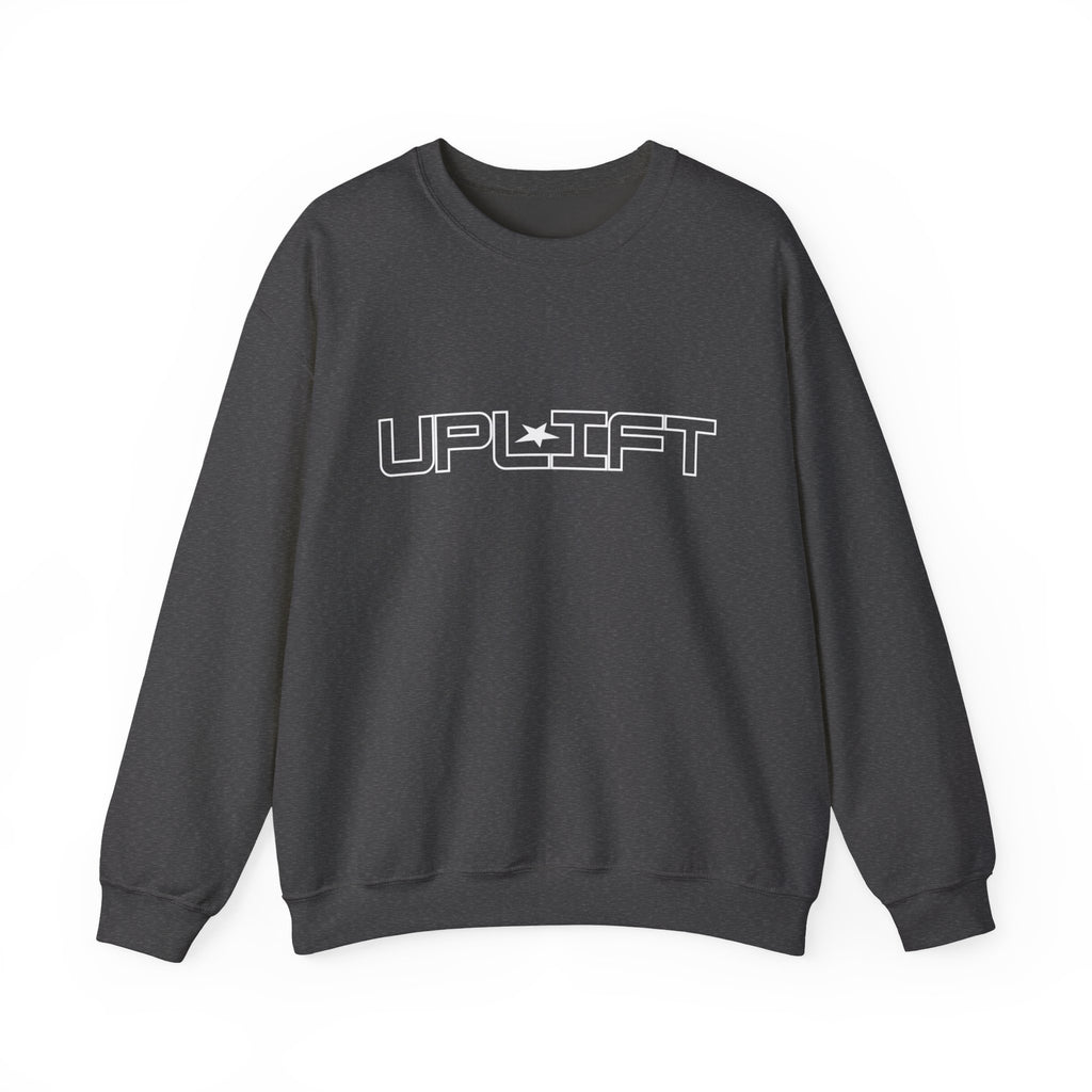 Uplift Crewneck Sweatshirt — Minimal White Logo Star Pullover