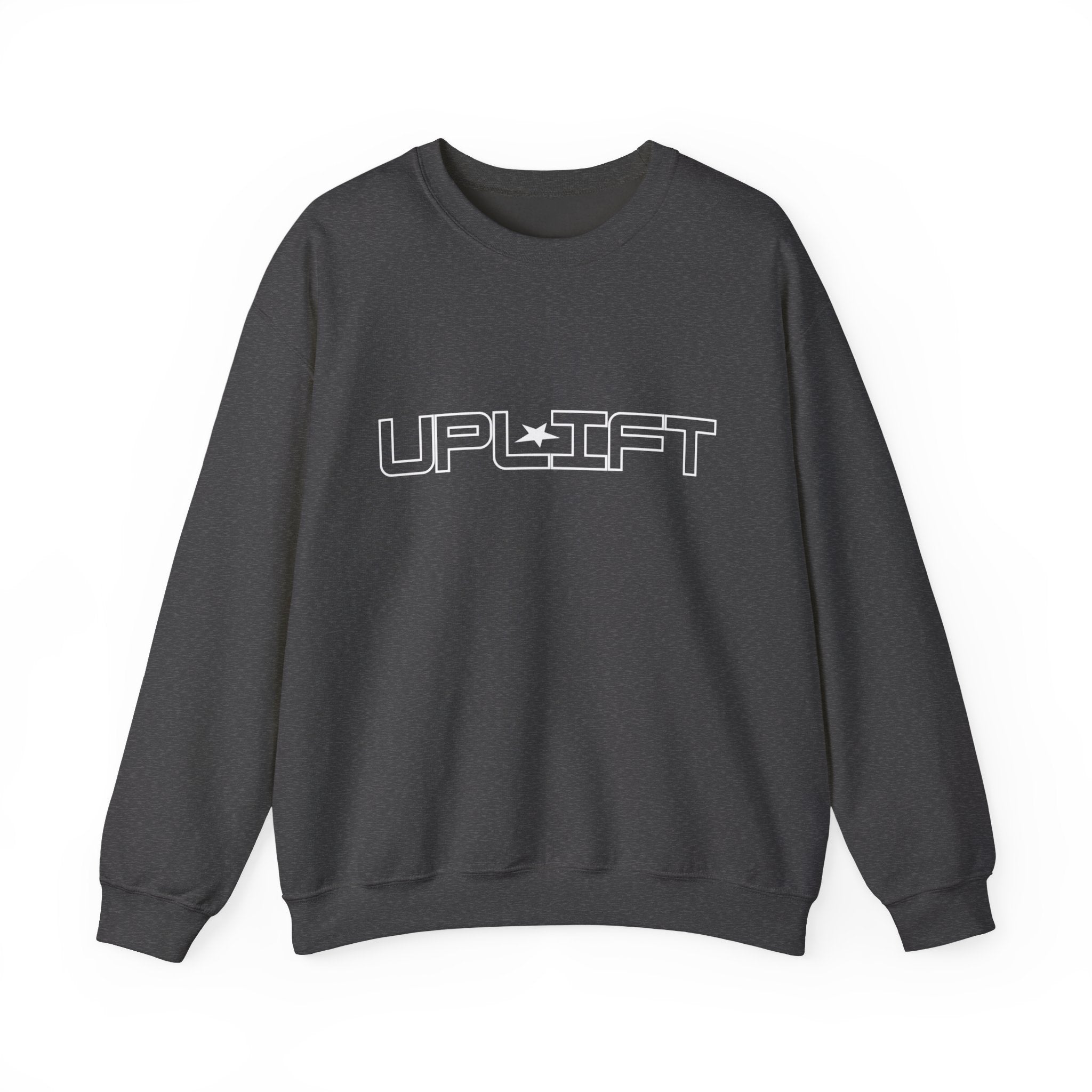 Uplift Crewneck Sweatshirt — Minimal White Logo Star Pullover