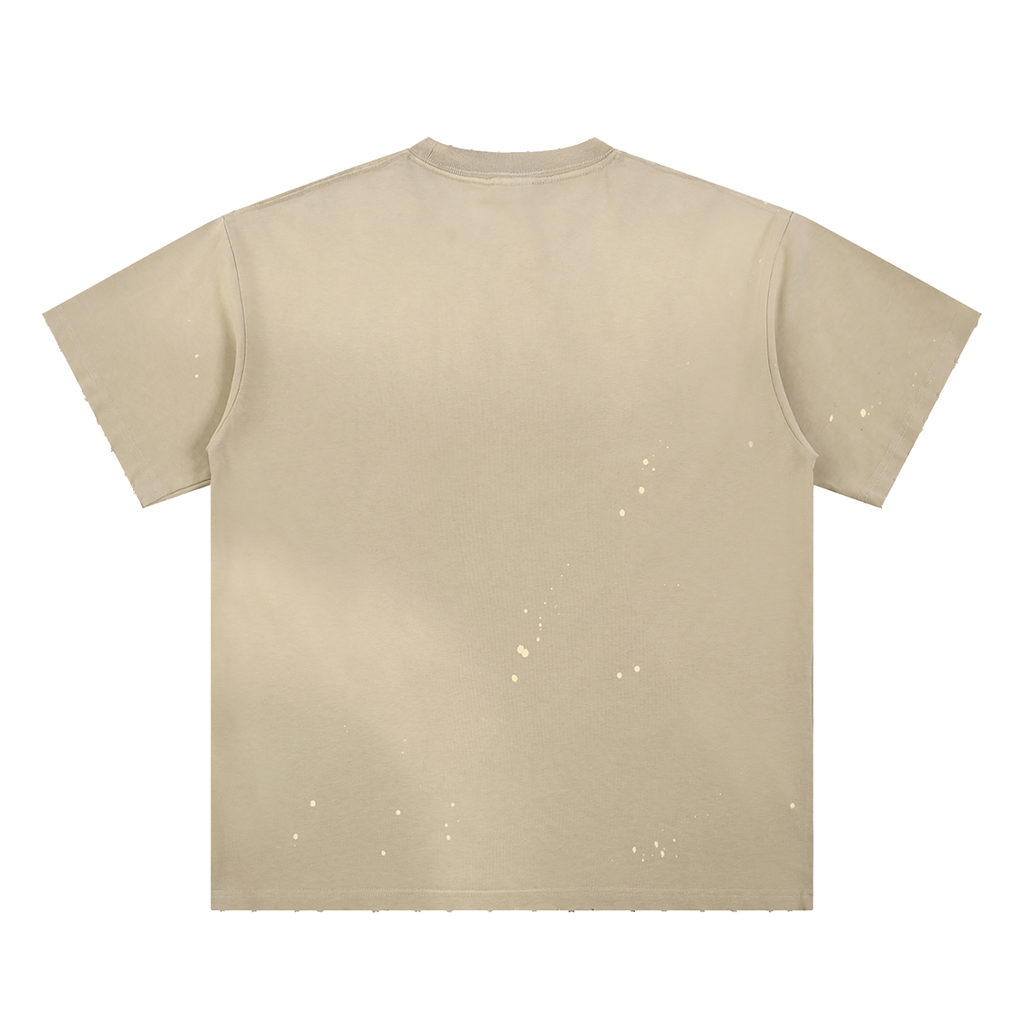 God is the greatest Hand-Frayed Sunfade Paint Splatter T-Shirt