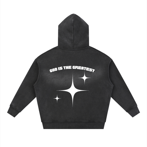 God is the greatest Sun fade Two-way Zipper Boxy Fleece Hoodie