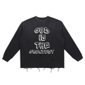 God is the greatest Snow Wash Raw Edge Cotton T-Shirt