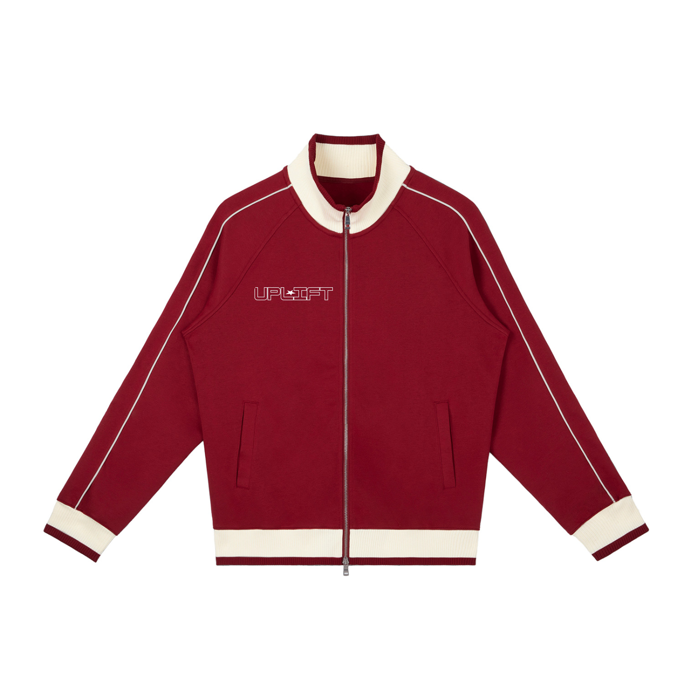 Uplift Color Block Raglan Sleeve Zip Track Jacket