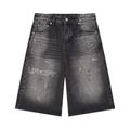 Uplift Men’s Vintage Wash Wide Leg Denim Shorts