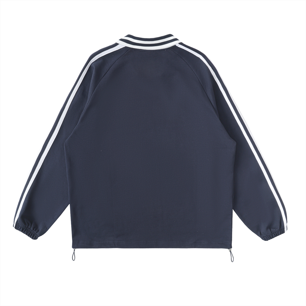 God is the greatest Contrast Striped Lapel Collar Sweatshirt