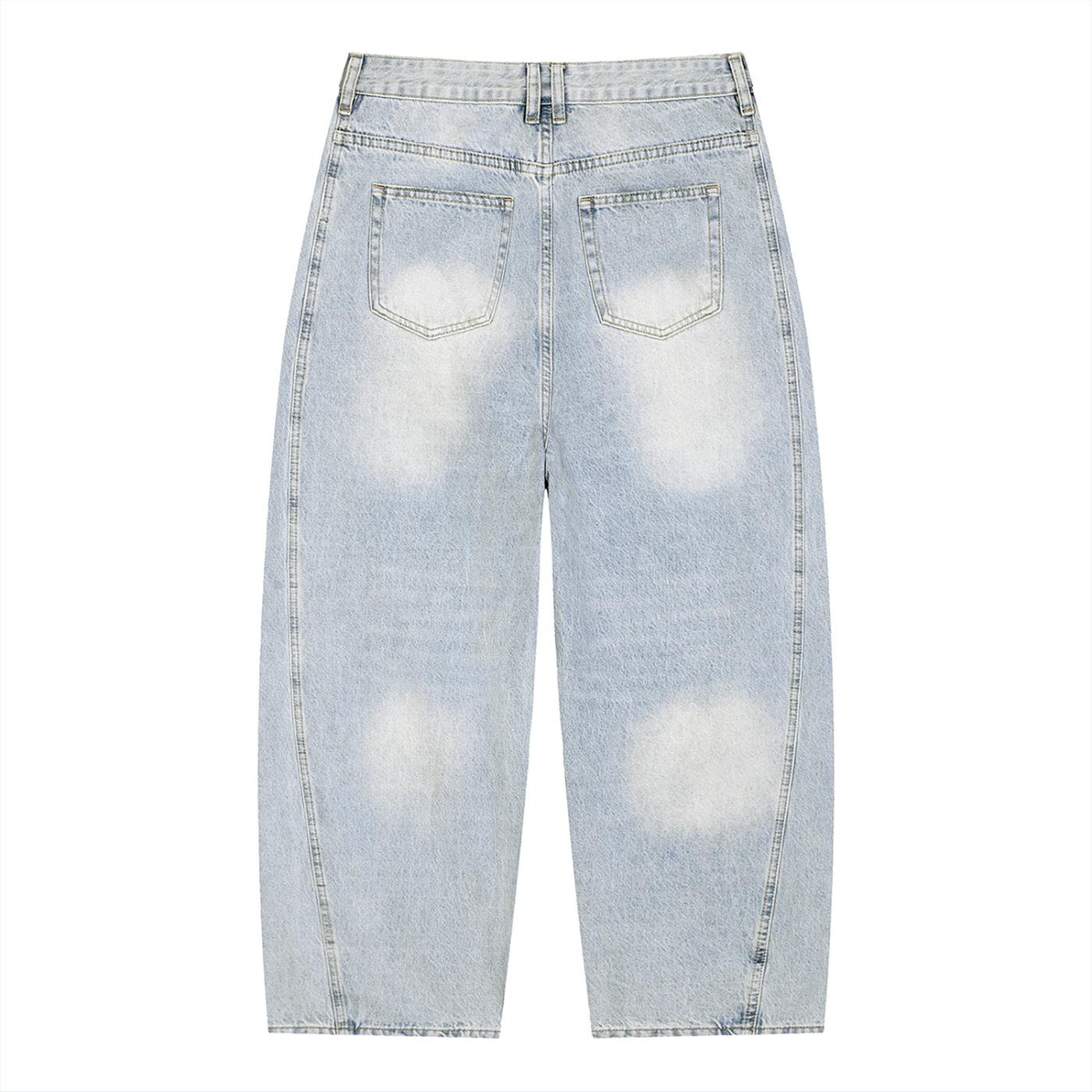 Uplift Men's Vintage Wash Sunfade Barrel Leg Jeans