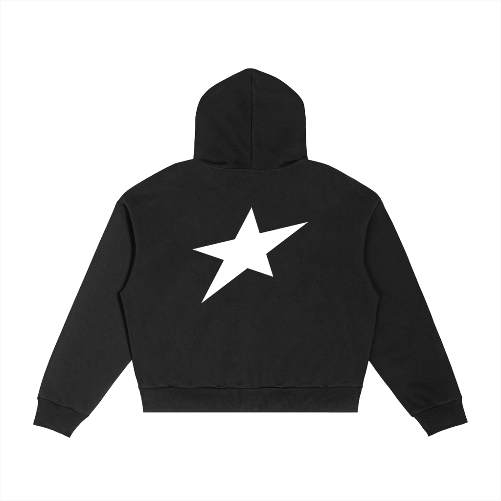 Uplift Contrast Plaid Boxy Zip Hoodie