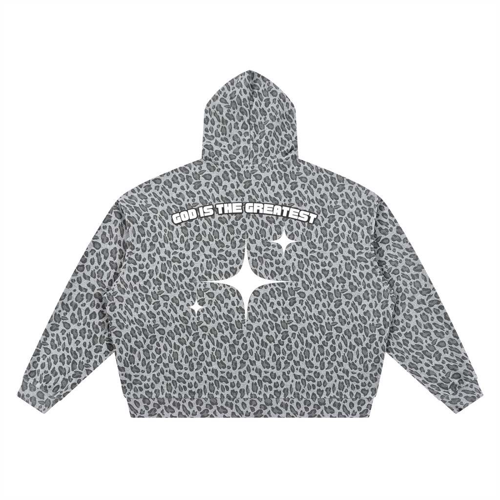 God is the greatest Unisex Leopard Print Waffle Full Zip Hoodie
