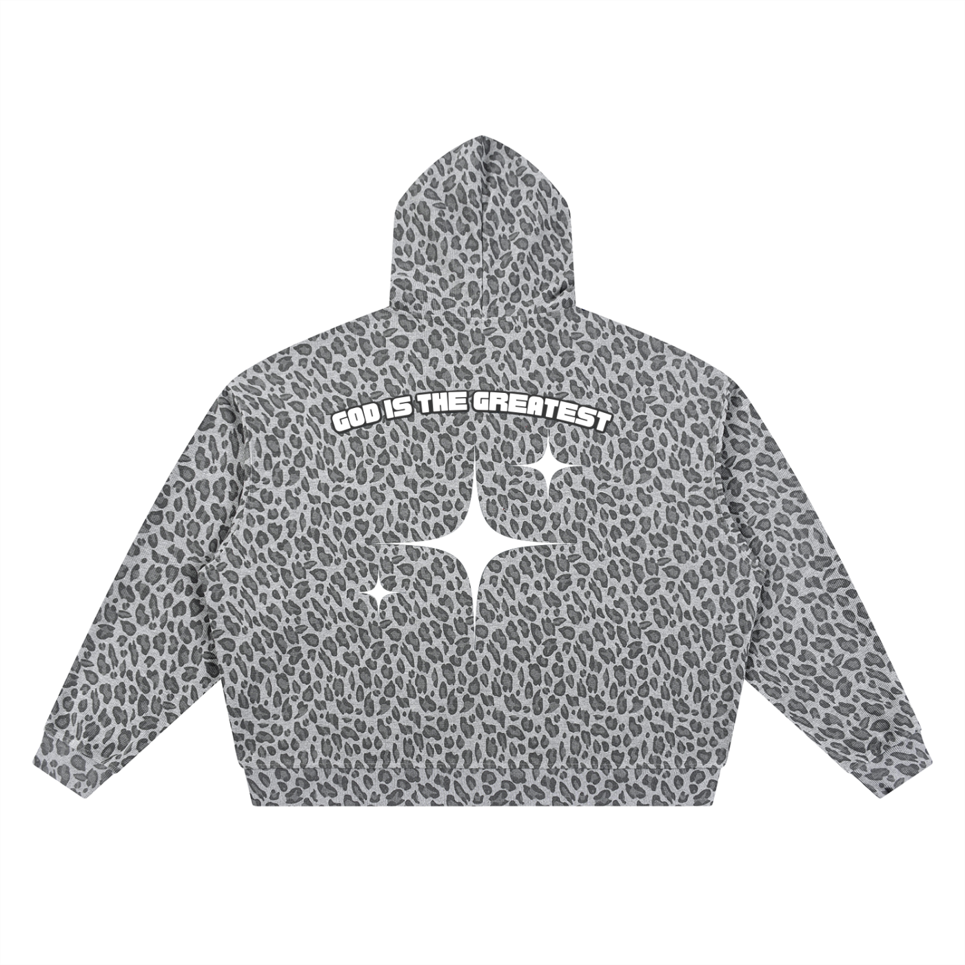 God is the greatest Unisex Leopard Print Waffle Full Zip Hoodie